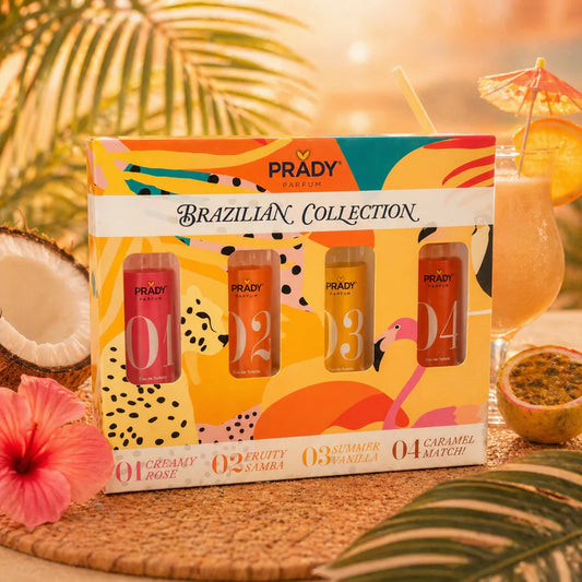 🌴 Coffret Découverte Brazilian Summer – 4 Parfums 33ml x5 Coffrets ☀️ | Collection Solaire & Gourmande