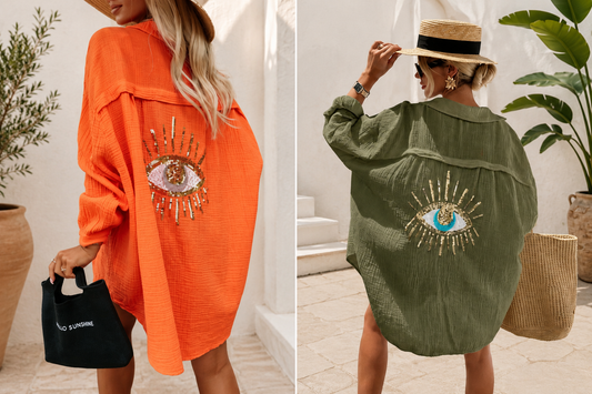 Chemise Oversize Œil Brodé ✨👁️