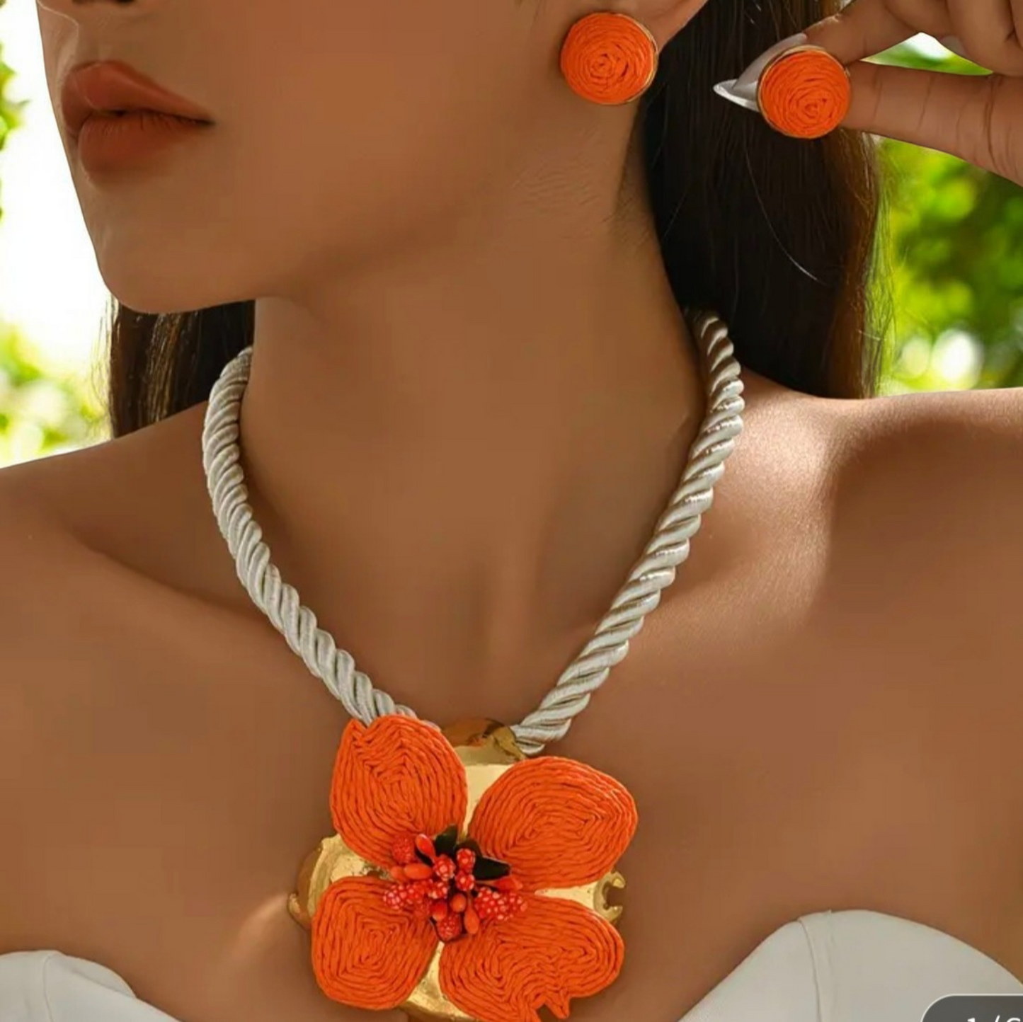 ✨ Parure fleur corail bohème chic ✨