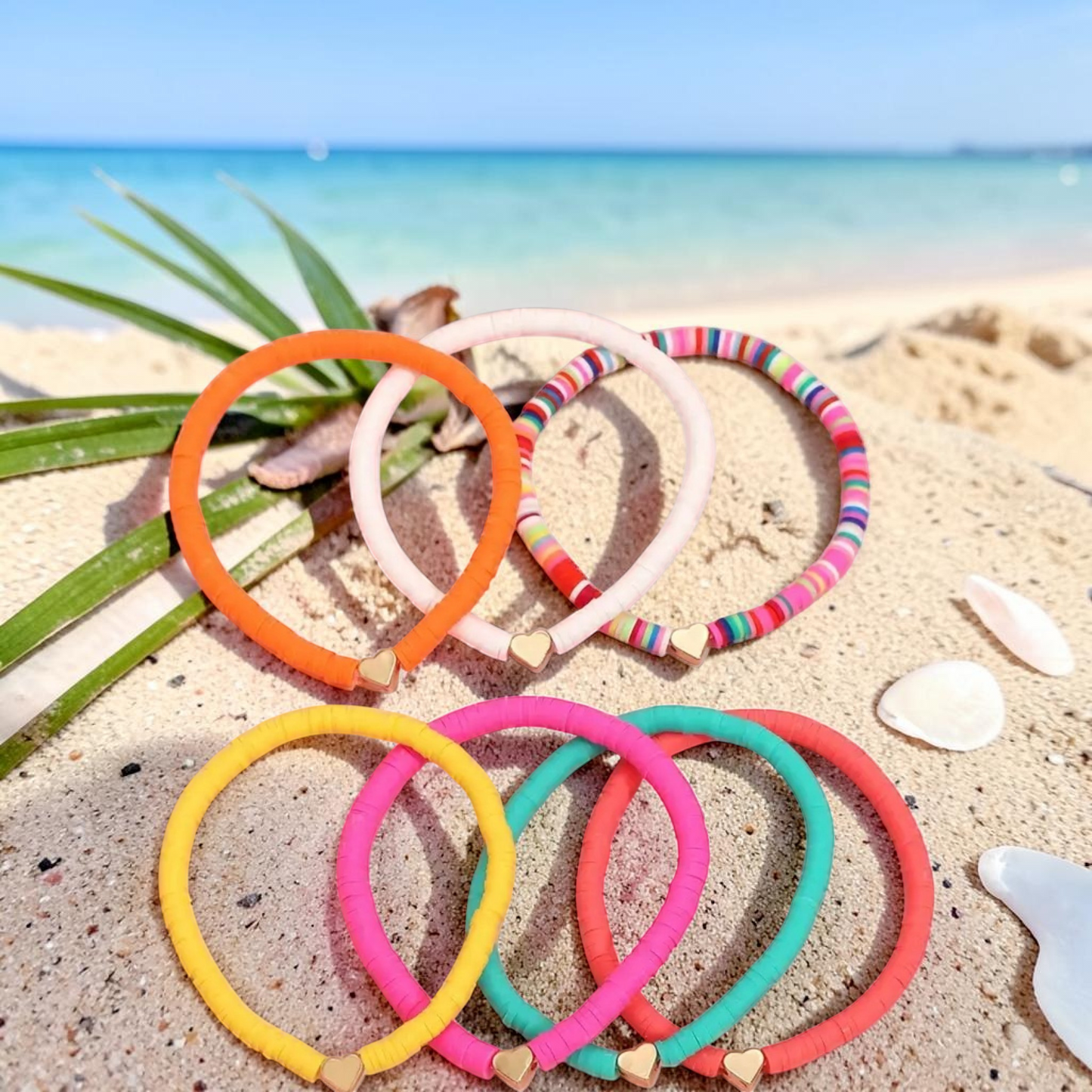 🌴 Lot de 7 Bracelets de cheville “Summer Colors” – Couleurs & vibes ensoleillées